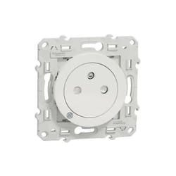 Odace - prise de courant 2P+T affleurante - connexion rapide, Antibacterien (S500052)