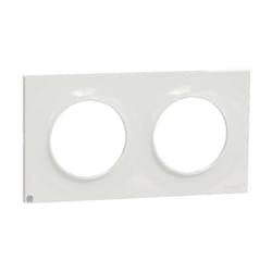 Schneider Electric - Odace Styl, plaque 2 postes horiz./vert. entraxe 71mm, Antibacterien (S500704)
