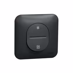 Ovalis - bouton poussoir pour VMC - 2 vitesses - Anthracite-Mécanisme avec une plaque de fixation comprise.