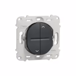Ovalis - interrupteur 2 boutons pour volet roulant - fix. par vis - Anthracite-Mécanisme seul, soit support de fixation et mé ...