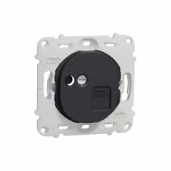Ovalis - prise RJ45 - cat.6 UTP - téléphone/informatique -ss plaque de finition - Anthracite-Mécanisme seul, soit support de  ...