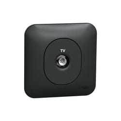 Schneider Electric - Ovalis - prise tv simple - fixation avec griffes Avec plaque -Anthracite (S465405)