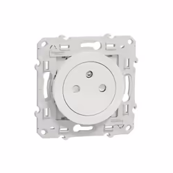Odace - Lot 100 prise de courant - 2P+T - Affleurante -pour installation sans griffes-Blanc - fixation par vis - Raccordement ...