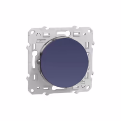 Inter va-et-vient 10A bleu cobalt encastré avec support (sans plaque) bornes auto ODACE Odace, va-et-vient, 10 A, a vis, Coba ...