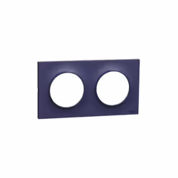 Plaque de finition couleur bleu cobalt 2 postes horiz/vert entraxe 71mm pour appareillage mural Odace Styl Odace Styl, plaque ...