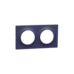 Schneider Electric - Plaque de finition couleur bleu cobalt 2 postes horiz/vert entraxe 71mm pour appareillage mural Odace Styl