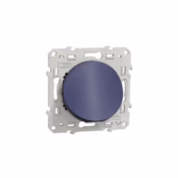 Sortie de cable bleu cobalt pour cable Ø 6-12mm encastré avec support (sans plaque) Odace Odace - sortie de cable - cobalt -  ...
