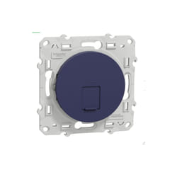 Schneider Electric - Prise RJ45 CAT6 stp bleu cobalt grade 3 (multimedia) encastré avec support (sans plaque) Odace