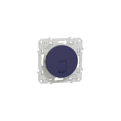 Schneider Electric - Prise RJ45 CAT6A stp bleu cobalt grade 3 (multimedia) encastré avec support (sans plaque) Odace
