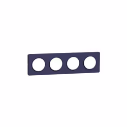 Plaque de finition couleur bleu cobalt 4 postes horiz/vert entraxe 71mm pour appareillage mural Odace Styl Odace Touch, plaqu ...