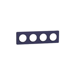 Schneider Electric - Plaque de finition couleur bleu cobalt 4 postes horiz/vert entraxe 71mm pour appareillage mural Odace Styl