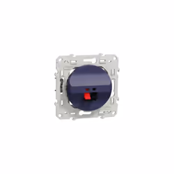 Prise haut-parleur 1 sortie bleu cobalt encastré avec support (sans plaque) Odace Odace prise haut parleur 1 sortie Cobalt.S5 ...