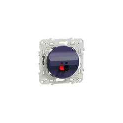 Schneider Electric - Prise haut-parleur 1 sortie bleu cobalt encastré avec support (sans plaque) Odace