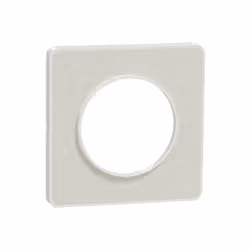 Odace Touch - Plaque de finition Kvadrat 1 poste - en tissus Craie liseré Blanc