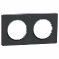 Odace Touch - Plaque de finition Kvadrat en tissus Ombre liseré Aluminium 2 postes horiz ou vert entraxe 71mm Largeur : 8.50 ...