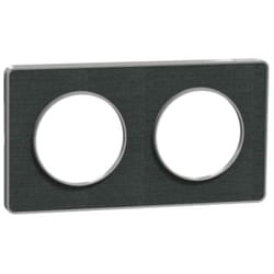 Schneider Electric - odace touch - plq kvadrat ombre/alu 2 postes horiz. ou vert. entraxe 71MM - S530804KB