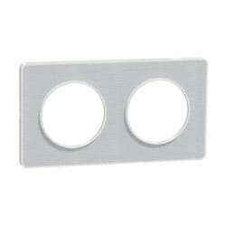 Schneider Electric - Odace Touch - plq Kvadrat Perle/Blanc 2 postes horiz. ou vert. entraxe 71mm (S520804KG)