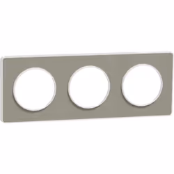 SCHNEIDER Odace Touch Plaque triple Kvadrat perle avec liseré blanc - S520806KGCette plaque de finition Odace Touch de Schnei ...