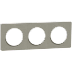 Schneider Odace Touch Plaque Triple Kvadrat Perle Avec Liseré Blanc - S520806kg