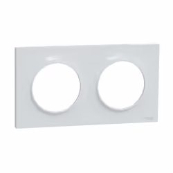 Odace - Styl - plaque - blanc Recyclé - 2 postes horizontal 71mm 2 postes vertical 71mm - H 85mm - L 156mm - P 10mm - IK04 - ...