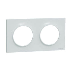 Odace Styl, plaque Blanc Recyclé 2 postes horizontaux ou verticaux entraxe 71mm (S510704)