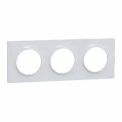 Odace - Styl - plaque - blanc Recyclé - 3 postes horizontal 71mm 3 postes vertical 71mm - H 85mm - L 227mm - P 10mm - IK04 -  ...