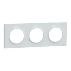 Schneider Electric - Odace Styl, plaque Blanc Recyclé 3 postes horizontaux ou verticaux entraxe 71mm (S510706)