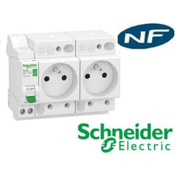 Schneider Electric - Combiné Disjoncteur + 2 prises de courant embrochable xe - Schneider R9ECS616