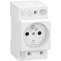 Prise de courant modulaire - Schneider Electric - R9PCS616 - 2P+T - 16 A - Blanc