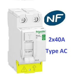 Schneider Electric - Interrupteur différentiel Resi9 xp 2P 40A 30ma type ac - Schneider R9PRC240