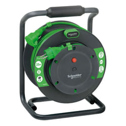 Prolongateur bricolage H05VVF 25m 1 prise 2P+T avec clapet IP44 - Schneider