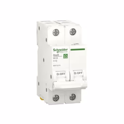 Disjoncteur résidentiel Schneider Resi9 2P 6000A 230V Pour montage sur rail DIN Pour courant >0.1A Courbe en C Poignée de com ...