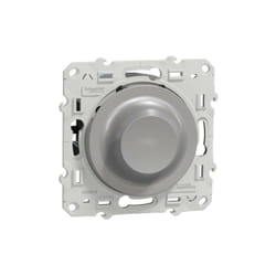 Schneider Electric - Odace - Variateur de lumière universel en 2 ou 3 fils 3W 100W(Led) - Aluminium (S530519)