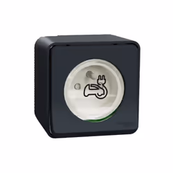 Prise de courant renforcée 16A/250V avec volet.Permet de recharger un véhicule électrique ou hybride rechargeable en intérieu ...