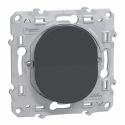 Ovalis - poussoir fermeture - anthracite - Fixation par vis - 3x2 bornes auto - 10 AX - 250 V CA 50 Hz - IK04 - IP21 D - couv ...