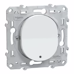 Ovalis - interrupteur va et vient - blanc - 10AX - témoin ou lumineux Led bleu basse consommation 0,15 mA 250V - Fixation par ...