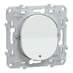 Schneider Electric - Ovalis - poussoir à fermeture lumineux - 10AX - led bleu 250V - Blanc (S320276)