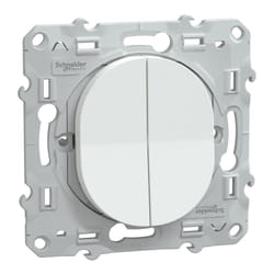 Schneider Electric - interrupteur double va-et-vient ovalis schneider blanc S320214
