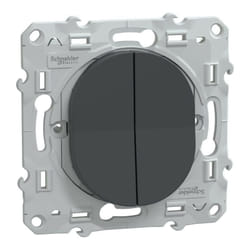 Schneider Electric - Ovalis - double va et vient - 10AX - Anthracite (S340214)