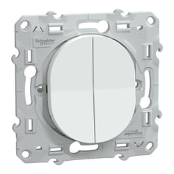 Schneider Electric - Ovalis - combiné va et vient+poussoir - 10AX - Blanc (S320285)