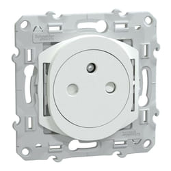 Schneider Electric - Ovalis - prise de courant 2P+T 16A affleurante - bornes automatiques - Blanc (S320052)