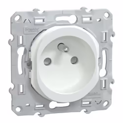 Description générale La prise de courant Ovalis Schneider Electric est un modèle encastré de type 2P+T, conçu pour une utilis ...