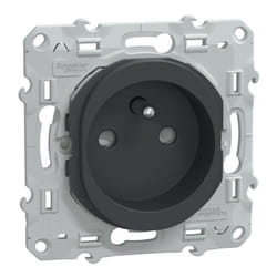 Ovalis - prise de courant à puits 2P+T 16A - bornes automatiques - Anthracite (S340059)
