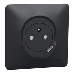 Ovalis - prise 2P+T affleurante avec USB-C puissance 10.5W en 1 poste - anth - livré avec sa plaque anth - fixation vis - Rac ...
