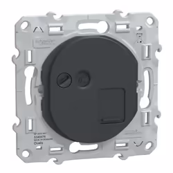 Ovalis - prise RJ45 - cat.6 STP - réseaux VDI - grade 3 - fixation vis - Anthracite - couvercle de protection peinture
