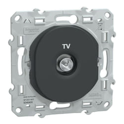 Ovalis - prise tv simple - Anthracite (S340405)