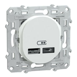 Ovalis - double chargeur USB A+C 12W - Blanc (S320401)