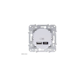Schneider Electric - Ovalis - Chargeur usb type a 7,5W +c 45W - Forte puissance type c - Blanc (S320403)