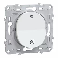 Ovalis - poussoir VMC sans arrêt - blanc - Fixation par vis - 3x2 bornes auto - 10 AX - 250 V CA 50 Hz - IK04 - IP21 D - couv ...