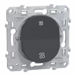 Ovalis - poussoir VMC sans arrêt - anthracite - Fixation par vis - 3x2 bornes auto - 10 AX - 250 V CA 50 Hz - IK04 - IP21 D - ...